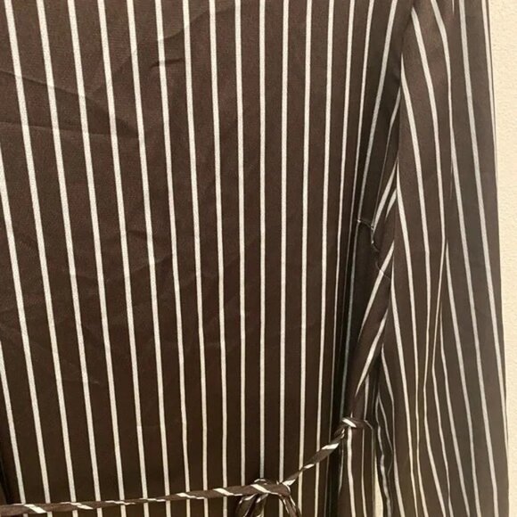 JUST Female Rosie Brown Striped Shirt Dress Size Small EUC - Picture 3 of 6